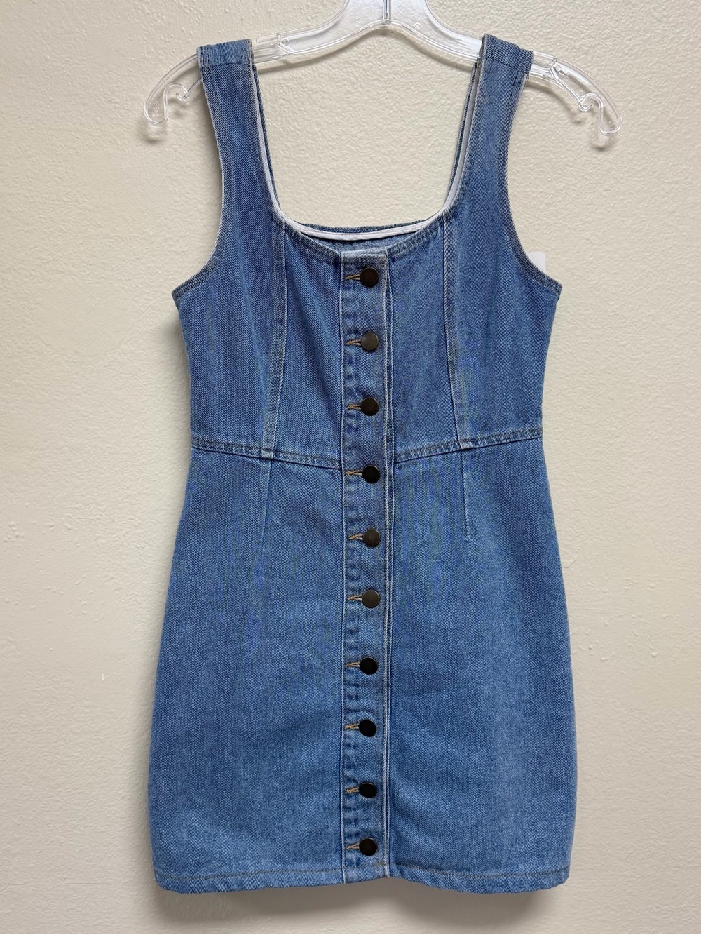 Urban Outfitters Blue Denim Button-Front Tank Dress